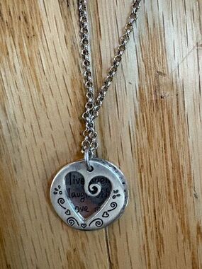 Brighton Silver Tone Round Pendant Necklace - Inspirational Script